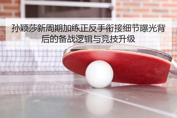 孙颖莎新周期加练正反手衔接细节曝光背后的备战逻辑与竞技升级